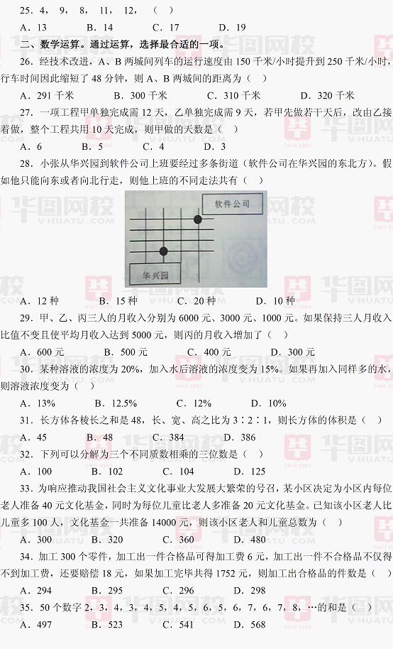 2012年江苏省公务员考试行测真题及真题答案-C卷