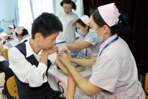 北京率先进行甲型流感疫苗接种（组图）