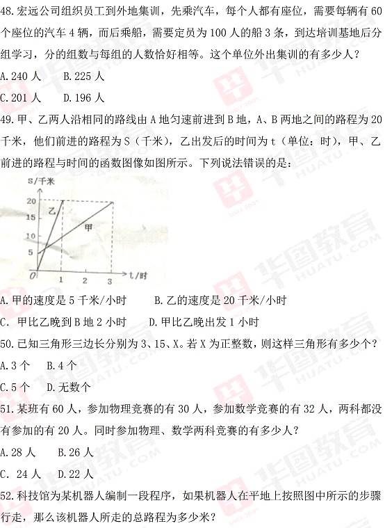 2014年河北省选调生行测数量关系真题答案解析（完整版）
