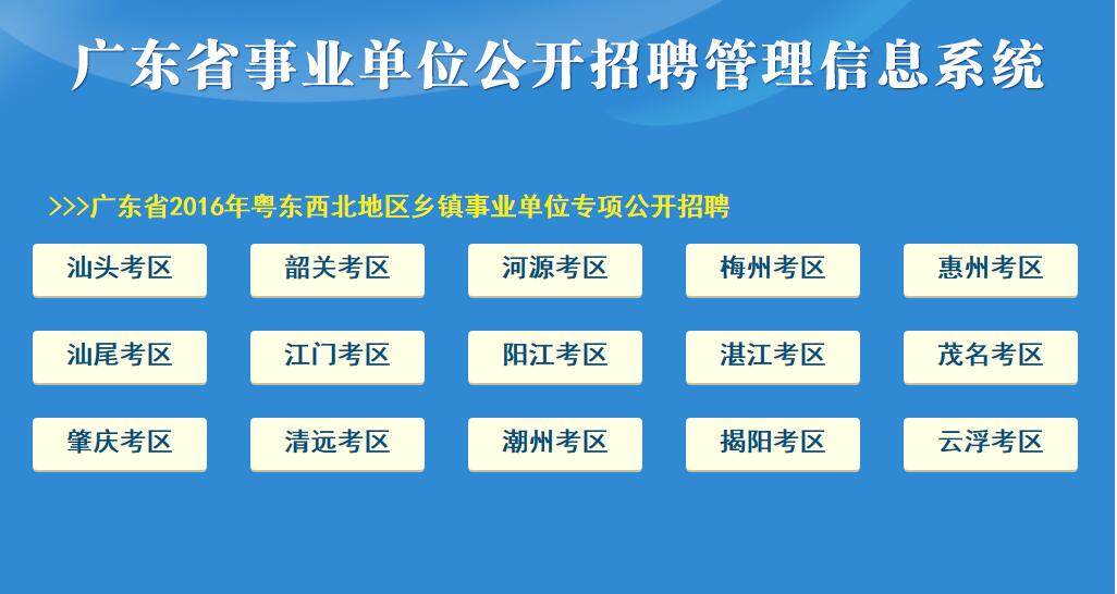  2016年粤东西北乡镇事业单位考试绩查询入口 